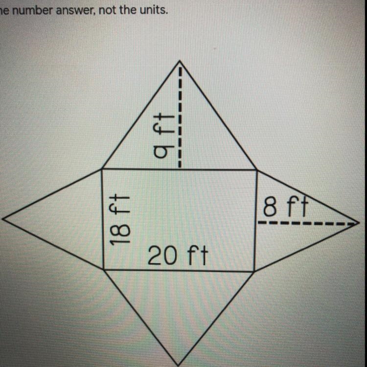 1 point 11. What is the lateral surface area of the rectangular pyramid below? 19 ft-example-1