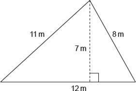 Find the area of the triangle. ANSWERS: A) 84 m2 B) 66 m2 C) 42 m2 D) 132 m2-example-1