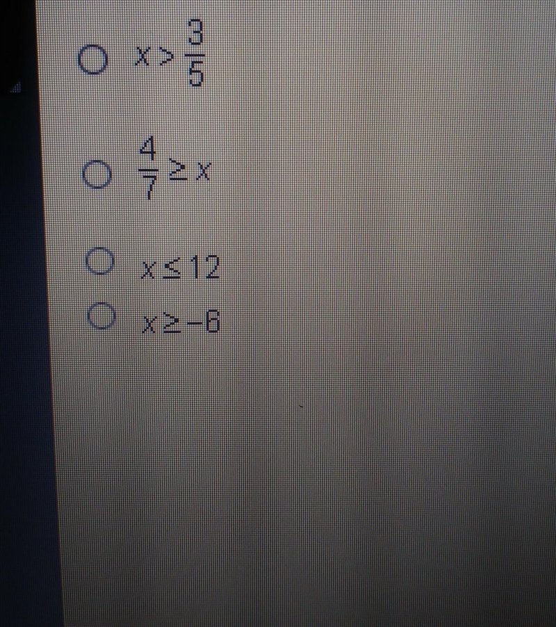 Which inequality has an open circle when it is graphed on a number line?​-example-1