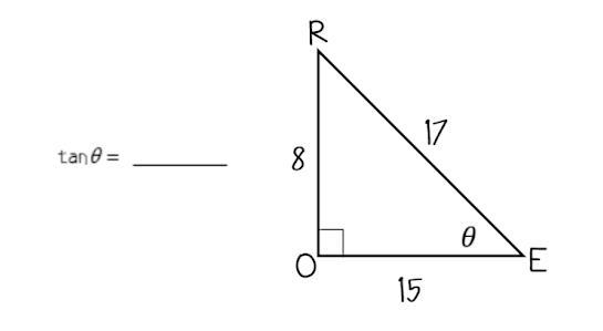 PLEASE HELP!! Use triangle ROE to find the following. Leave the answer in fraction-example-1