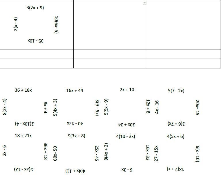 distributive property Use the distributive property to match each expression with-example-1