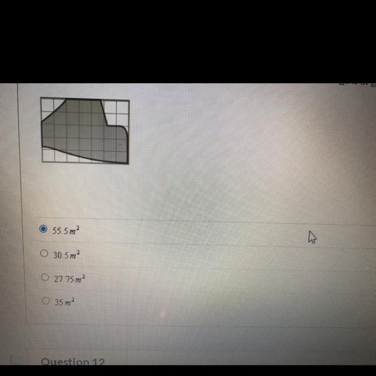 Choose the best estimate for the area of the shaded region. Side lengths of grid squares-example-1