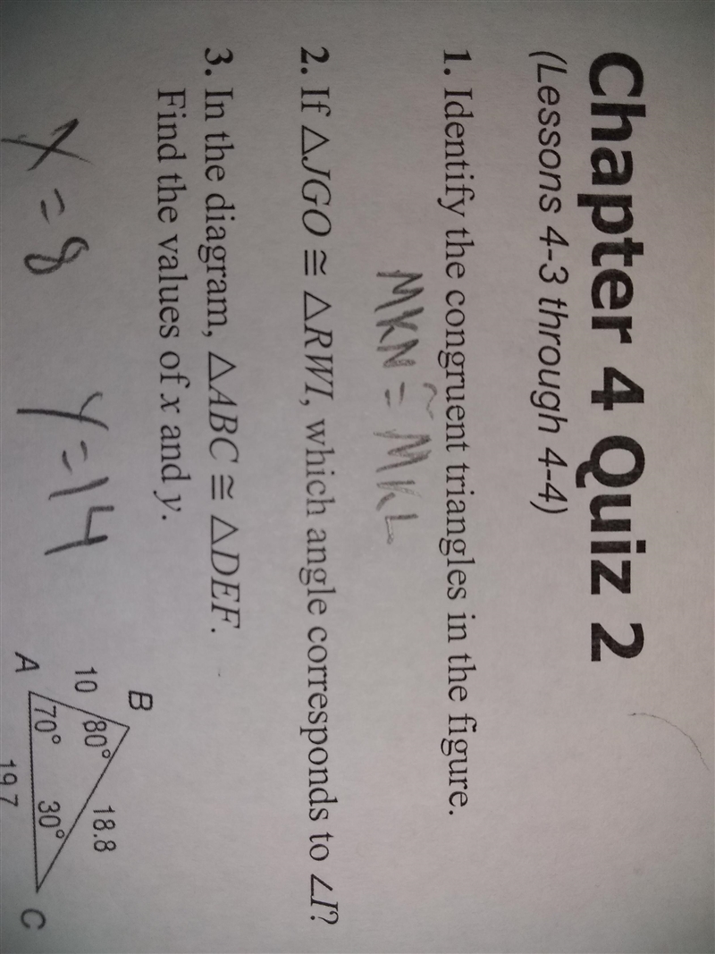 20pts If angle JGO is congruent to angle RWI, which angle corresponds to angle i?​-example-1