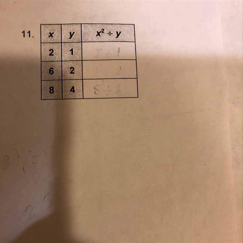 Given values to complete each table-example-1