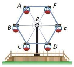 PLEASE HELP WILL MARK BRALIEST :)))!!!!! The six cars of a Ferris wheel are located-example-1