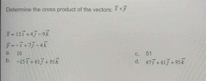 (URGENT)Determine the cross product of the vectors: x x y​-example-1