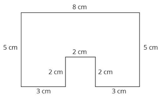 Question 1 Here is the base of a prism. a. If the height of the prism is 5 cm, what-example-1