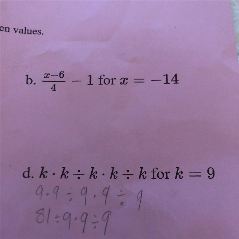 Evaluate the expressions below for the given values Need help with these 2 problems-example-1