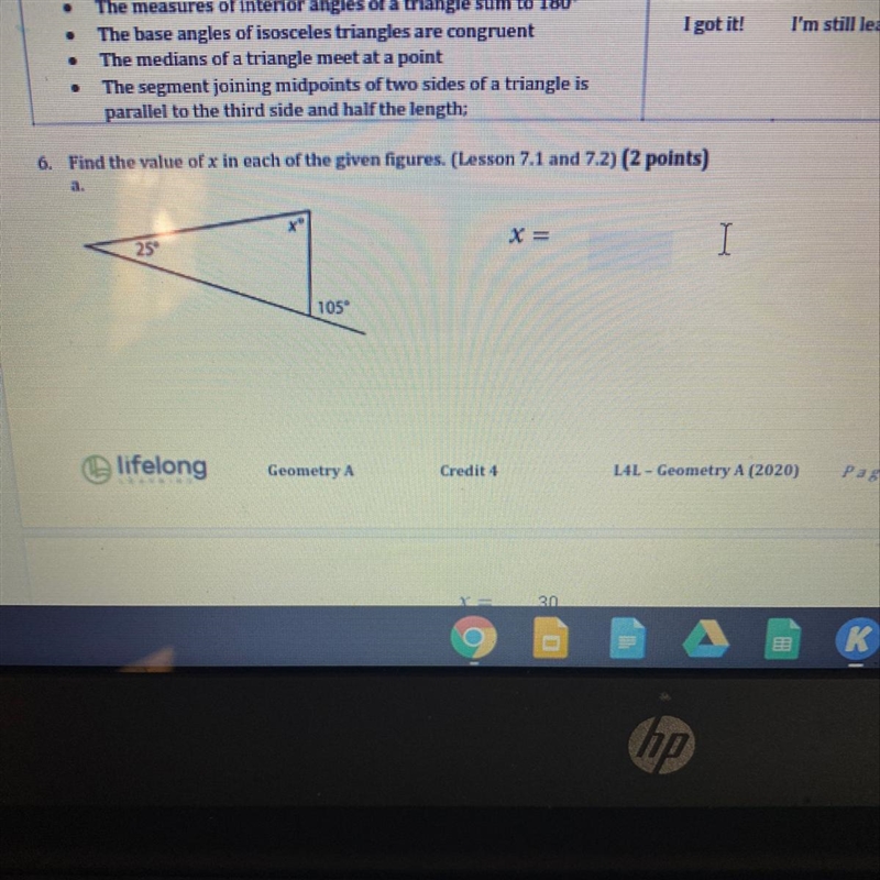 Find the x value for this problem-example-1