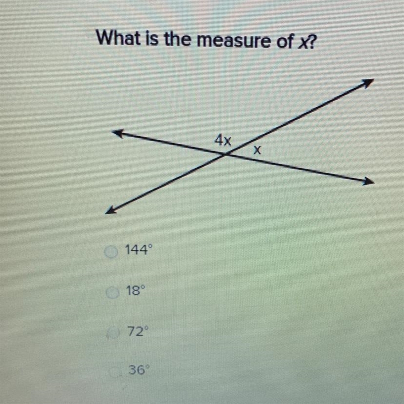 What is the measure of X? °-example-1