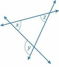 Given that the measure of ∠x is 60°, and the measure of ∠y is 110°, find the measure-example-1