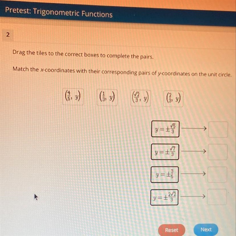 PLS HELP Match the x-coordinates with their corresponding pairs of y-coordinates on-example-1