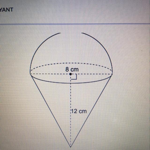 The figure is made up of a cone and hemisphere. To the nearest whole number, what-example-1