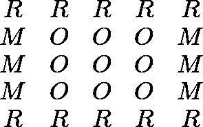 In how many ways can you spell the word ROOM in the grid below? You can start on any-example-1