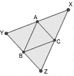 Given that points A, B, and C are the midpoints of their respective sides, which of-example-1