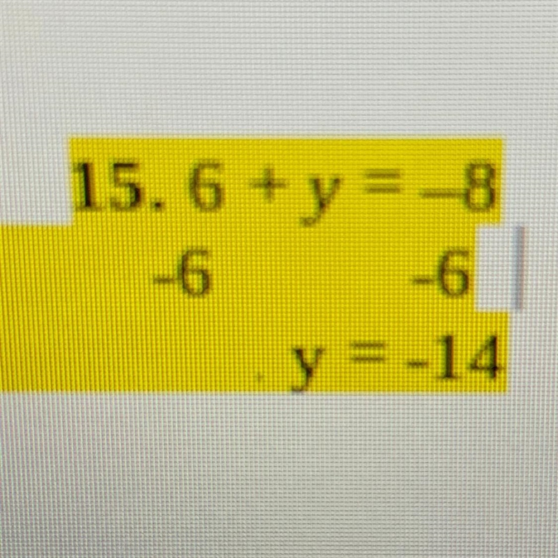 How do I do 86+y=99 the picture that is attached to this is how the teacher wants-example-1