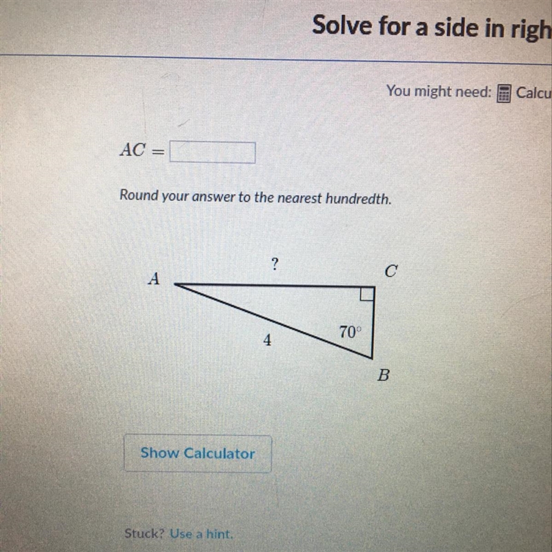 Solve for a side in right triangles ???!-example-1