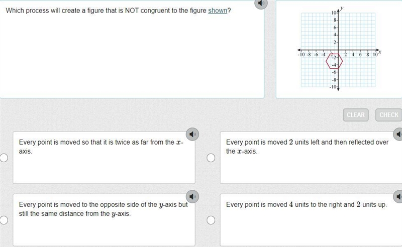 Which process will create a figure that is NOT congruent to the figure shown?-example-1