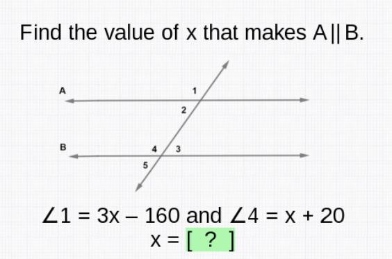 Find the value of x to make A||B-example-1