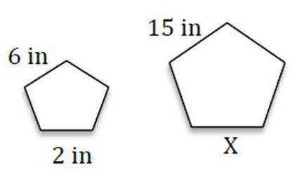 The two pentagons are similar. Find the value of x. Enter your answer in the box.-example-1