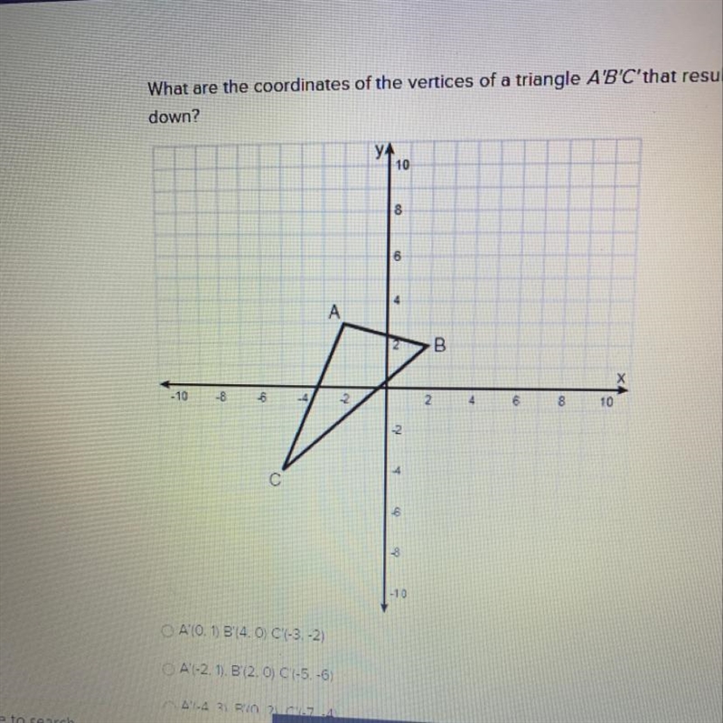 What are the coordinates of the vertices of a triangle A'B'C' that results from a-example-1