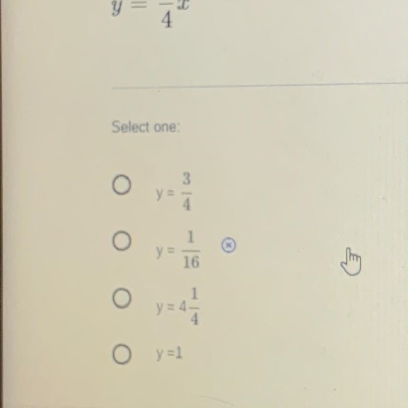 Given the equation below, if x = 4, what is the value of y? 1 -2-example-1