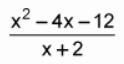 What is the discontinuity of the function f(x) = (x^2 - 4x -12) / x+2?-example-1