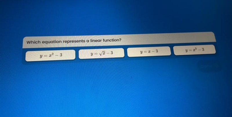 Wich equation represents a linear function-example-1