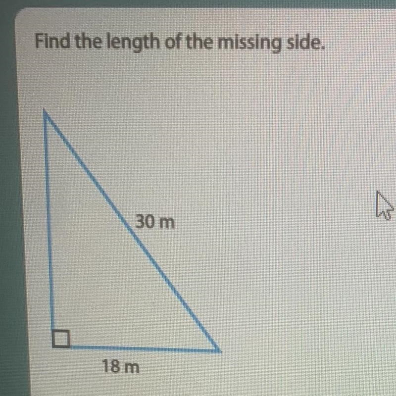 Find the length of the missing side.-example-1