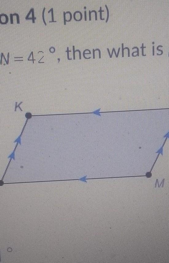 If m N=42 degrees, then what is m k ? ​-example-1