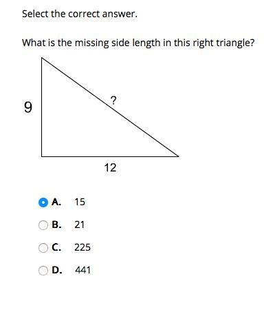 What is the missing side length in this right triangle?-example-1