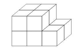 The solid shown below is made of 10 small cubes of side 2 cm each. What is the total-example-1