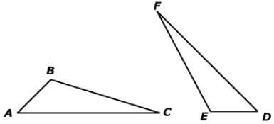 Triangle ABC and triangle DEF are similar. Which proportion must be true?-example-1