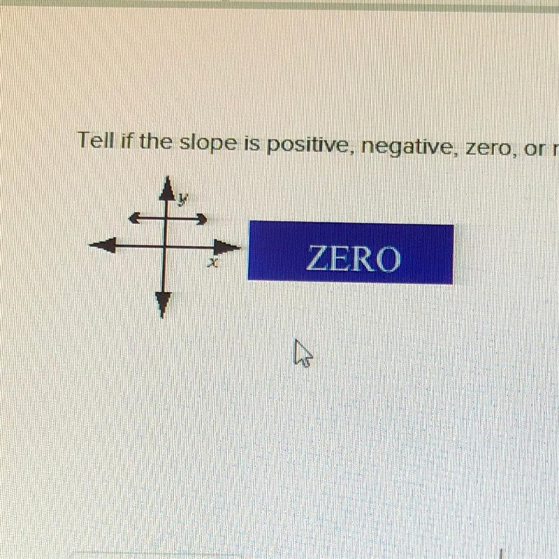 Tell if the slope is positive, negative, zero, or no slope.-example-1