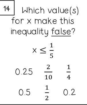 Which values for x make this inequality false?-example-1