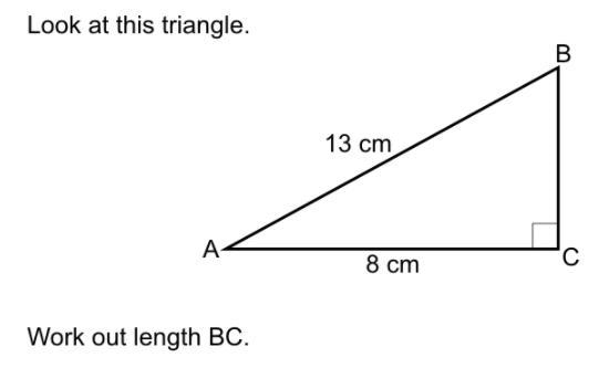 Look at this triangle, work out length of BC-example-1