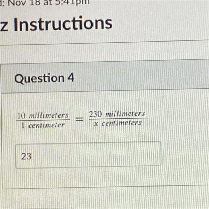 10 millimeters 1 centimeter 230 millimeters x centimeters-example-1