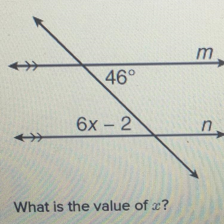 Given: mi || n What is the value of x ?-example-1