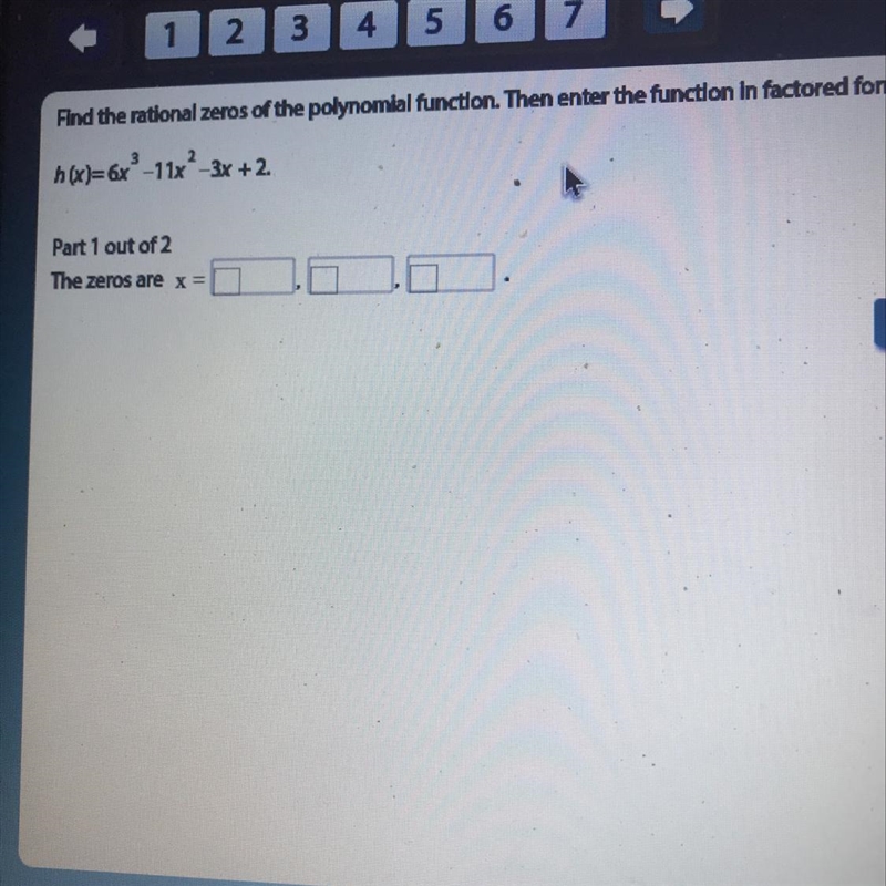 Find the rational zeros of the polynomial function. Then enter the function in factored-example-1