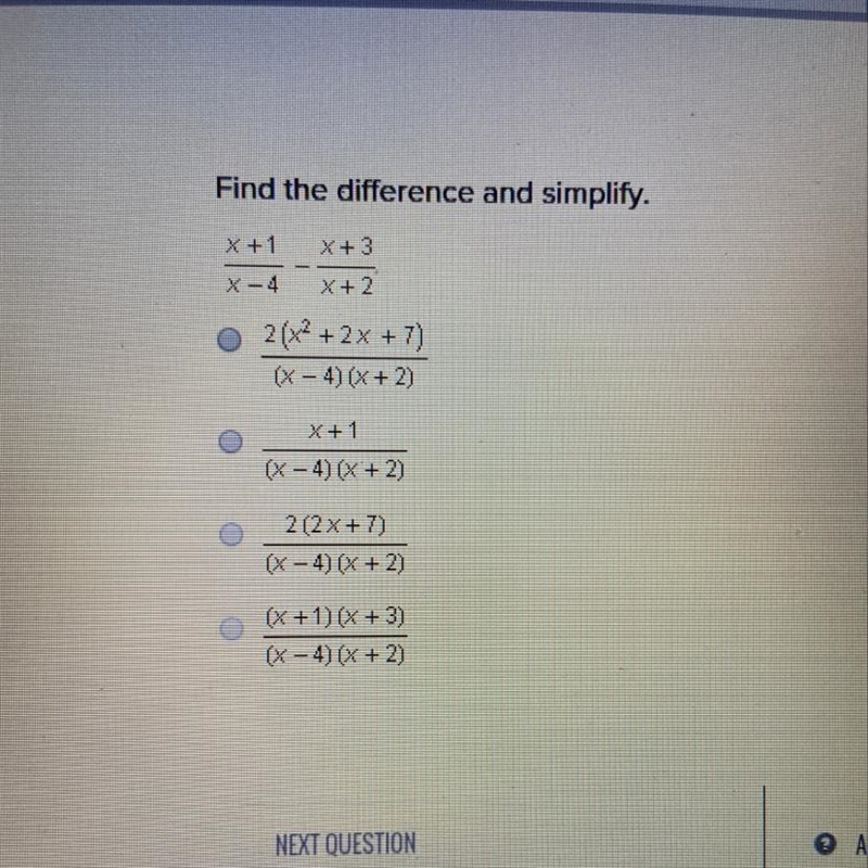 Find the difference and simplify.-example-1