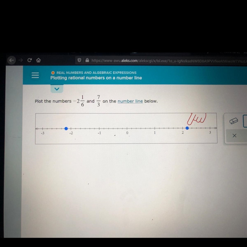 How do I figure of the 7/3 I'm not sure how to add a fraction with a different denomination-example-1