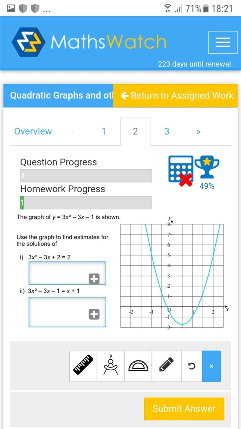 Help with quadratic graphs asap! I'm really not sure how to answer these questions-example-2