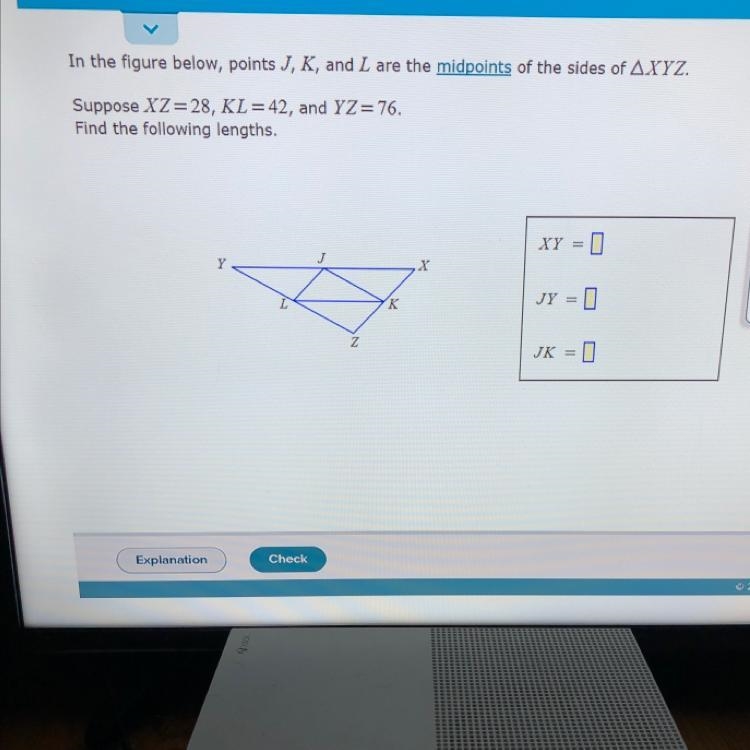 Introduction to the triangle midsegment theorem‼️Can someone help me with this problem-example-1