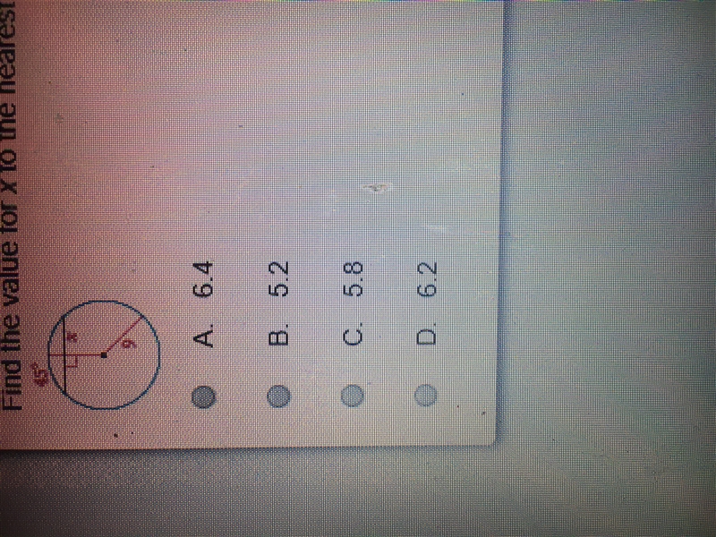 Find the value for x to the nearest tenth.-example-1