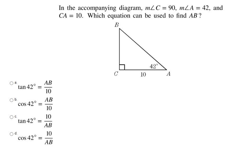 Which equation can be used to find AB?-example-1