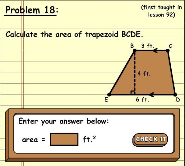 Calculate the area of trapezoid BCDE-example-1