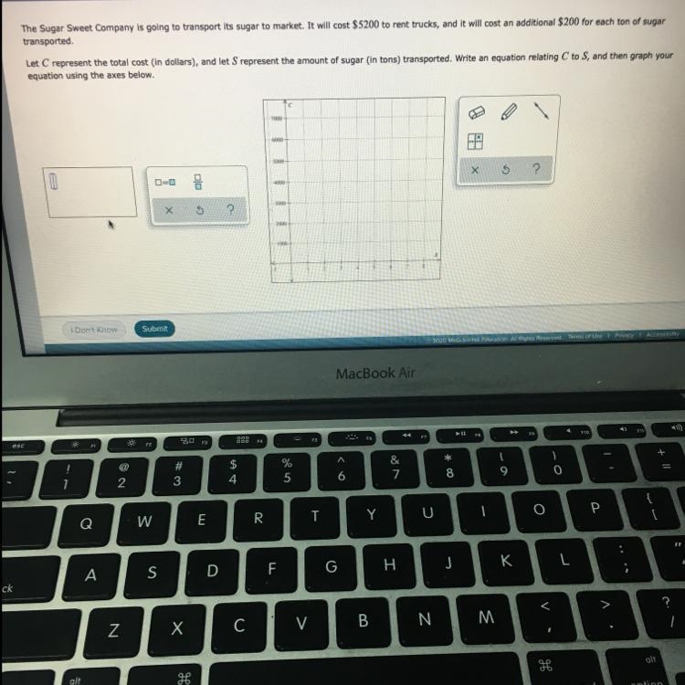 Please help! Need an equation using C and S and points to graph.-example-1