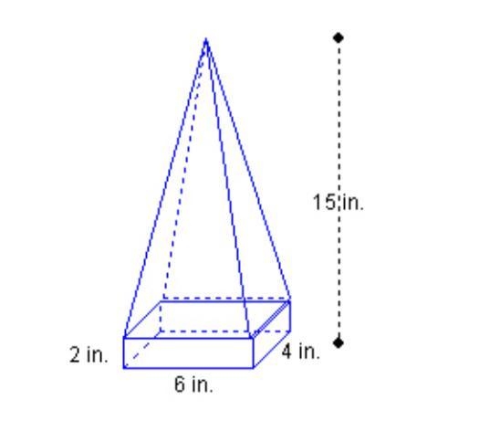 What is the total volume of glass used to make the award? 120 inches cubed 152 inches-example-1