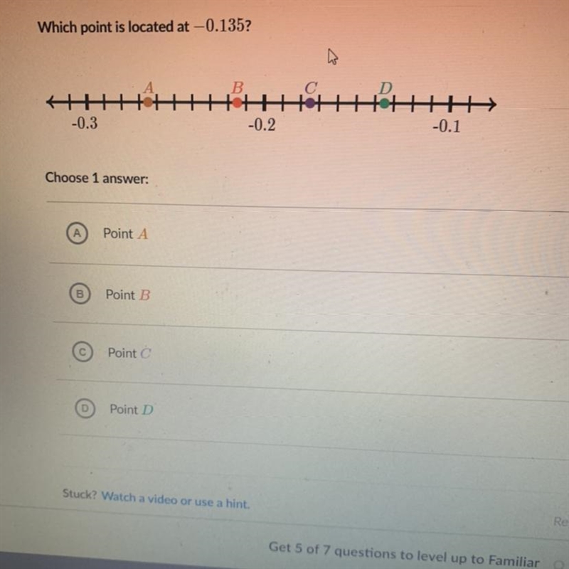 Which point is located at -0.135?-example-1