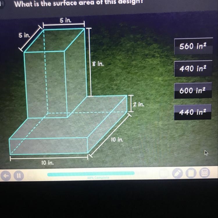 What is the surface area of this design?-example-1